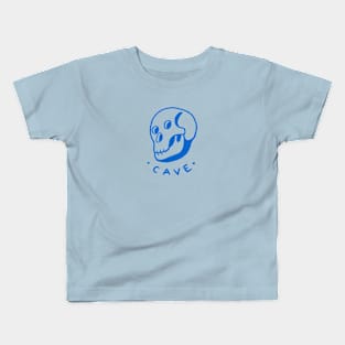 Simple and naive drawing of a skull in blue ink Kids T-Shirt